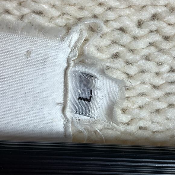 Vintage Amano Beige Wool Cable Knit Womens Size Large Zipped Cardigan Sweater - Picture 11 of 11